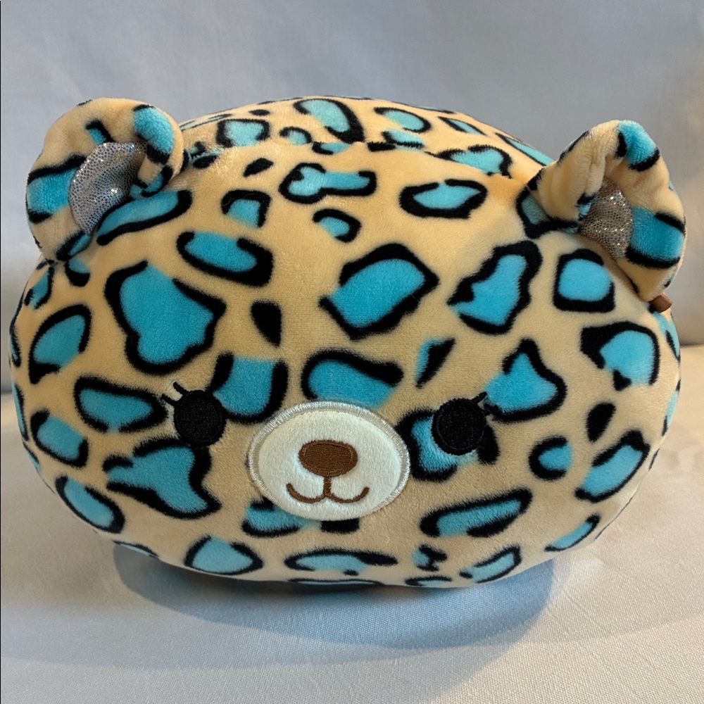 Squishmallows stackable Liv the teal leopard soft plush toy 8" collectible cute